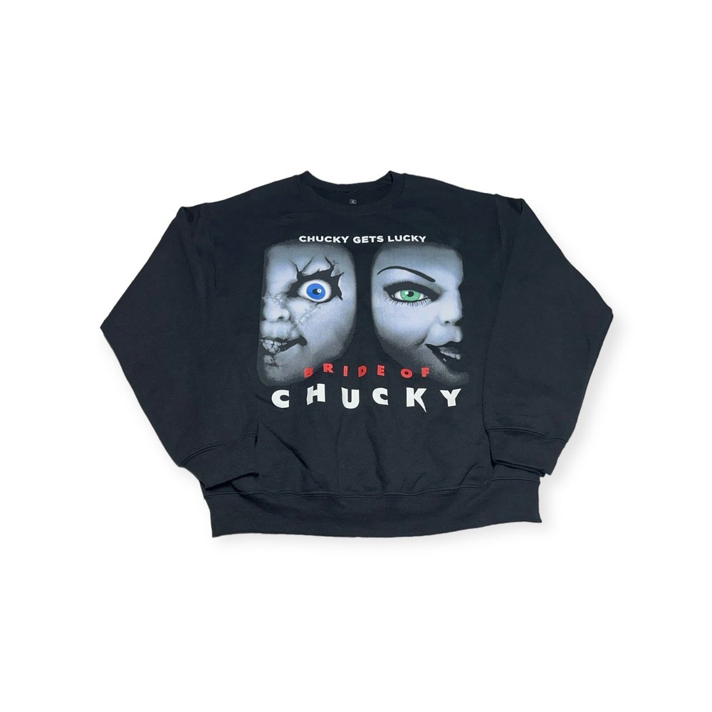 NWOT Chucky Doll Bride of Chucky Gets Lucky Black Crewneck Sweatshirt Size M